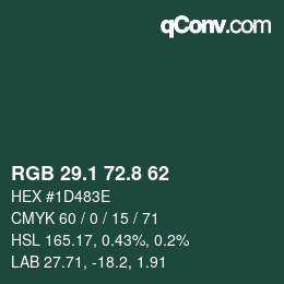 Color code: RGB 29.1 72.8 62 | qconv.com