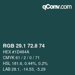 Color code: RGB 29.1 72.8 74 | qconv.com