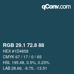 Color code: RGB 29.1 72.8 88 | qconv.com