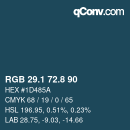 Color code: RGB 29.1 72.8 90 | qconv.com