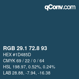 Color code: RGB 29.1 72.8 93 | qconv.com