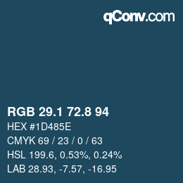 Color code: RGB 29.1 72.8 94 | qconv.com