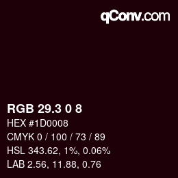 カラーコード: RGB 29.3 0 8 | qconv.com