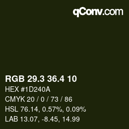 カラーコード: RGB 29.3 36.4 10 | qconv.com