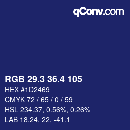 カラーコード: RGB 29.3 36.4 105 | qconv.com