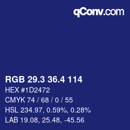 カラーコード: RGB 29.3 36.4 114 | qconv.com