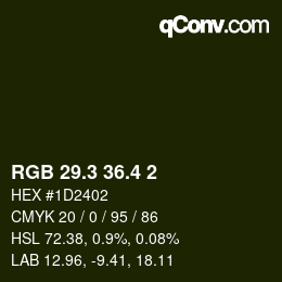 カラーコード: RGB 29.3 36.4 2 | qconv.com