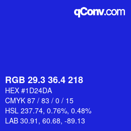 カラーコード: RGB 29.3 36.4 218 | qconv.com