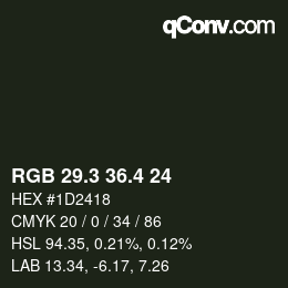 カラーコード: RGB 29.3 36.4 24 | qconv.com