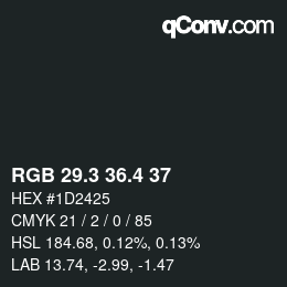 カラーコード: RGB 29.3 36.4 37 | qconv.com