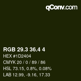カラーコード: RGB 29.3 36.4 4 | qconv.com
