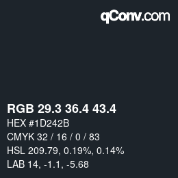 カラーコード: RGB 29.3 36.4 43.4 | qconv.com