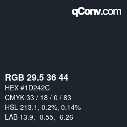 Color code: RGB 29.5 36 44 | qconv.com
