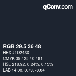 Color code: RGB 29.5 36 48 | qconv.com