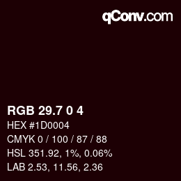 カラーコード: RGB 29.7 0 4 | qconv.com