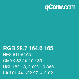 カラーコード: RGB 29.7 164.6 165 | qconv.com