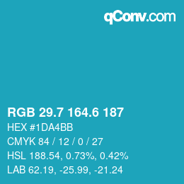 カラーコード: RGB 29.7 164.6 187 | qconv.com