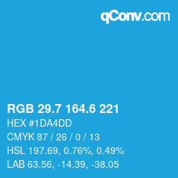 カラーコード: RGB 29.7 164.6 221 | qconv.com