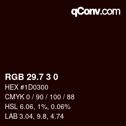 カラーコード: RGB 29.7 3 0 | qconv.com