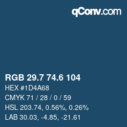 カラーコード: RGB 29.7 74.6 104 | qconv.com