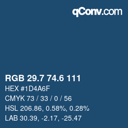 カラーコード: RGB 29.7 74.6 111 | qconv.com