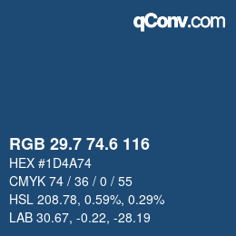 カラーコード: RGB 29.7 74.6 116 | qconv.com
