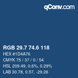 カラーコード: RGB 29.7 74.6 118 | qconv.com