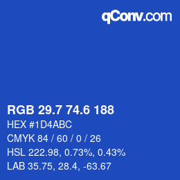 カラーコード: RGB 29.7 74.6 188 | qconv.com