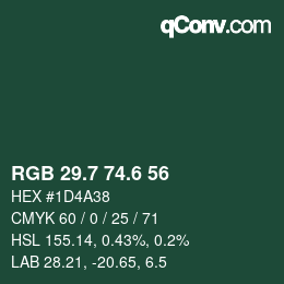 カラーコード: RGB 29.7 74.6 56 | qconv.com