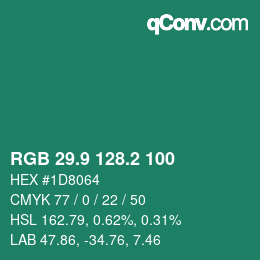 カラーコード: RGB 29.9 128.2 100 | qconv.com