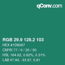 カラーコード: RGB 29.9 128.2 103 | qconv.com
