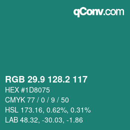 Color code: RGB 29.9 128.2 117 | qconv.com