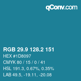 Color code: RGB 29.9 128.2 151 | qconv.com