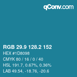 Color code: RGB 29.9 128.2 152 | qconv.com