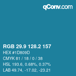 Color code: RGB 29.9 128.2 157 | qconv.com