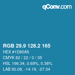 Color code: RGB 29.9 128.2 165 | qconv.com