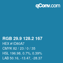 Color code: RGB 29.9 128.2 167 | qconv.com