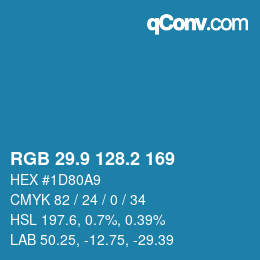 Color code: RGB 29.9 128.2 169 | qconv.com