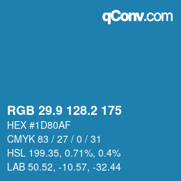 Color code: RGB 29.9 128.2 175 | qconv.com