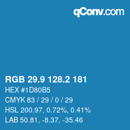 Color code: RGB 29.9 128.2 181 | qconv.com