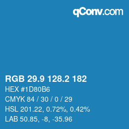 Color code: RGB 29.9 128.2 182 | qconv.com