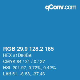 Color code: RGB 29.9 128.2 185 | qconv.com