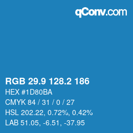 カラーコード: RGB 29.9 128.2 186 | qconv.com