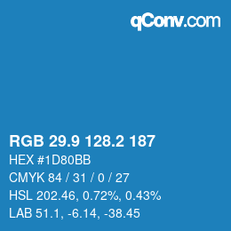 Color code: RGB 29.9 128.2 187 | qconv.com
