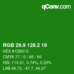カラーコード: RGB 29.9 128.2 19 | qconv.com