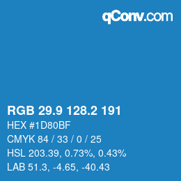 Color code: RGB 29.9 128.2 191 | qconv.com