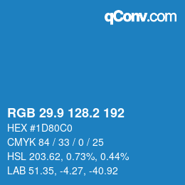Color code: RGB 29.9 128.2 192 | qconv.com