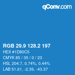 Color code: RGB 29.9 128.2 197 | qconv.com