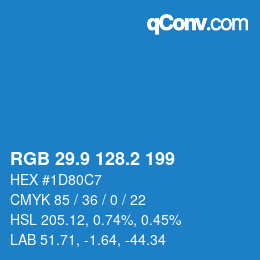 Color code: RGB 29.9 128.2 199 | qconv.com