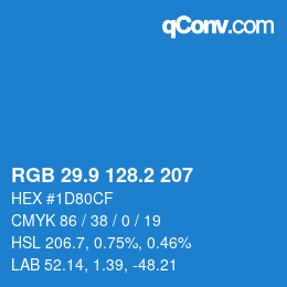 Color code: RGB 29.9 128.2 207 | qconv.com
